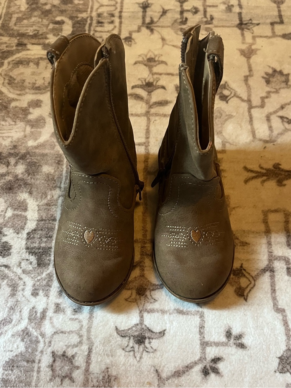 Brown Girls' Western Ankle Boots - Classic Ranch Style